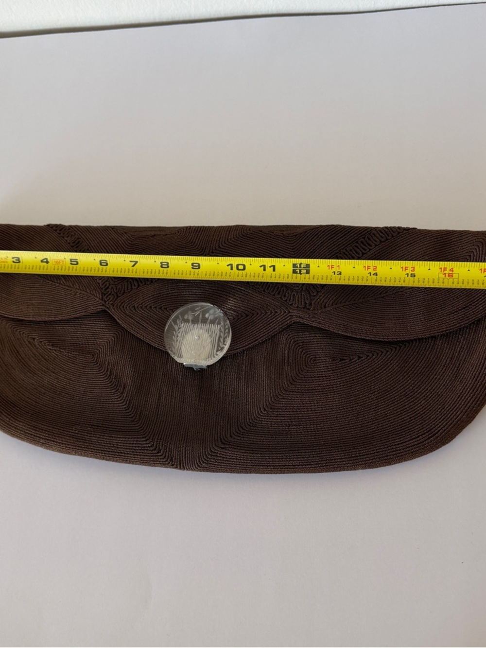 Vintage 1940's Corde Clutch with Lucite closure Brown Evening Bag - Picture 5 of 11